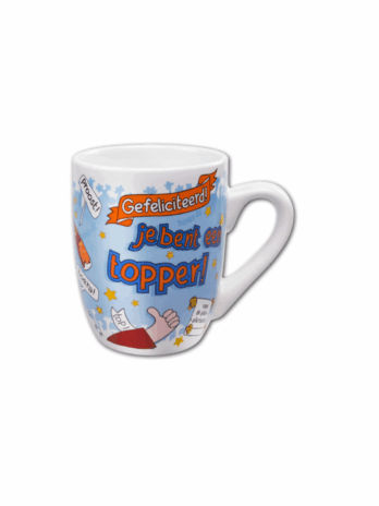 Fun mok Geslaagd Topper